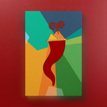 Carica l'immagine nel visualizzatore di Gallery, Corno Vesuvio Portafortuna - Quadri Moderni Di Napoli Su Tela 15X25