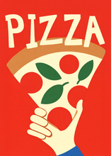 Carica l'immagine nel visualizzatore di Gallery, Pizza minimal - Quadri Moderni di Napoli su Tela · verticale