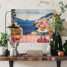 Carica l'immagine nel visualizzatore di Gallery, Positano Landscape - Quadri Moderni Di Viaggio Su Canvas Città Del Mondo