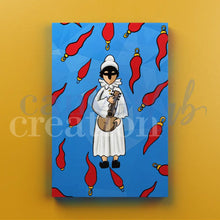 Carica l'immagine nel visualizzatore di Gallery, Pulcinella Corni - Quadri Moderni Di Napoli Su Tela 15X25 / Azzurro