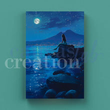 Carica l'immagine nel visualizzatore di Gallery, Sirena Partenope di notte - Quadri Moderni di Napoli su Tela