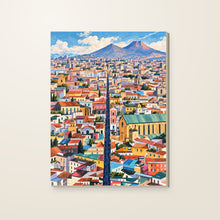 Carica l'immagine nel visualizzatore di Gallery, SpaccaNapoli: quadro su tela con i tetti di Napoli e il Vesuvio