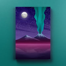 Carica l'immagine nel visualizzatore di Gallery, Vesuvio Artistico Pop Art - Quadri Moderni Di Napoli Su Tela 15X25 / Blu Notte