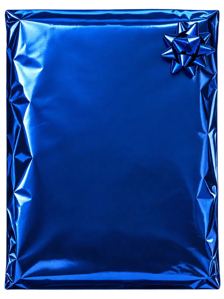 Confezione regalo metallizzata con fiocco