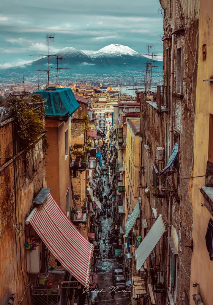 Vesuvio Innevato — stampa su tela