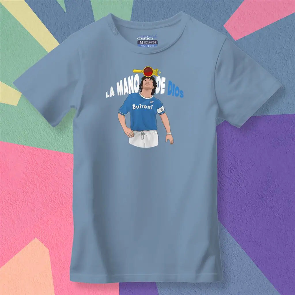 T-shirt Maradona - La Mano De Dios — Azzurro Polvere