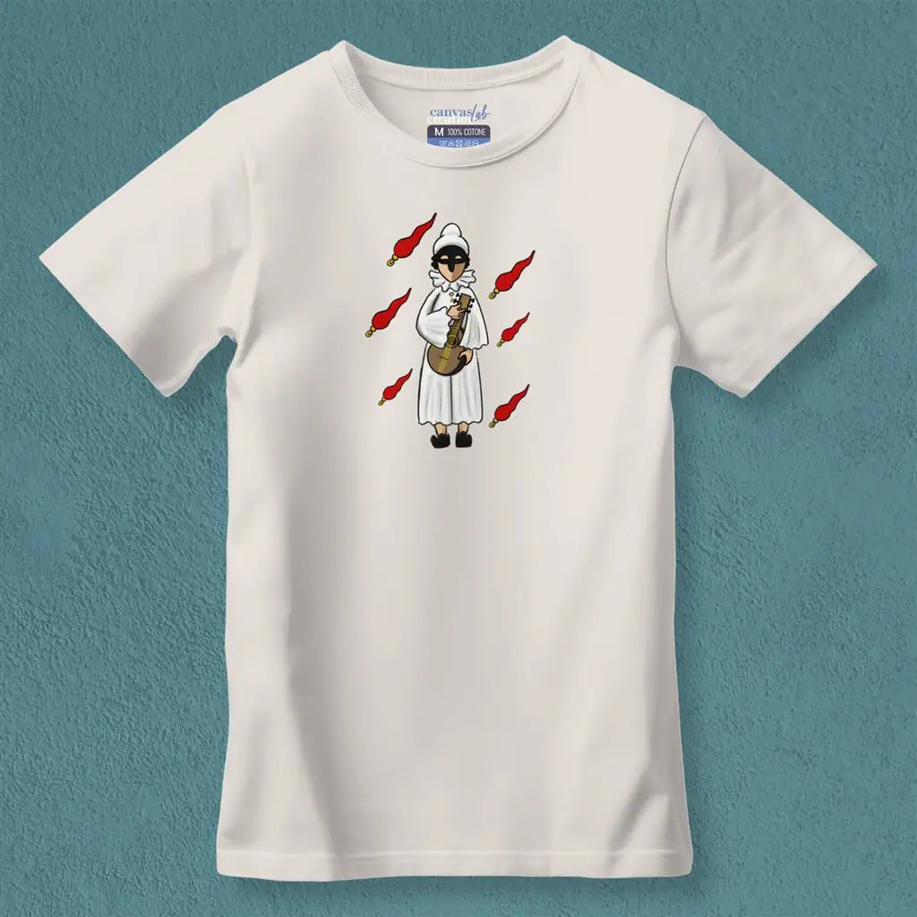 T-shirt Pulcinella Minimal — Beige Chiaro - Off White