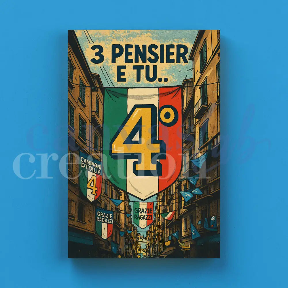 3 Pensier e tu... 4° - Quadri Celebrativi 4° Scudetto del Napoli - Edizione Limitata