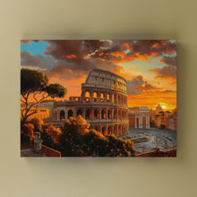 Carica l'immagine nel visualizzatore di Gallery, Colosseo Tramonto - Quadri Moderni di Roma su Tela
