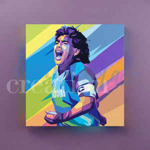 Calamita Personalizzata Su Tela Canvas Maradona Pop Art