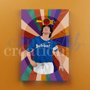 Maradona San Gennaro - Quadri Moderni Di Napoli Su Tela 15X25 / Colorato Pop Art