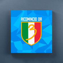 Carica l'immagine nel visualizzatore di Gallery, Scudetto Ricomincio Da Tre - Speciale Quadri Moderni Di Napoli Su Tela 20X20
