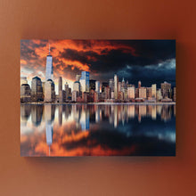 Carica l'immagine nel visualizzatore di Gallery, Skyline New York Al Tramonto- Quadri Di Su Tela 15X25
