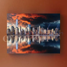 Carica l&#39;immagine nel visualizzatore di Gallery, Skyline New York Al Tramonto- Quadri Di Su Tela 15X25

