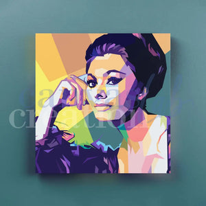 Calamita Personalizzata Su Tela Canvas Sophia Loren Pop Art