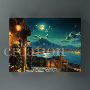 Terrazza Vesuvio Notte - Quadri Moderni di Napoli su Tela