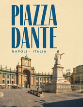 Carica l'immagine nel visualizzatore di Gallery, Poster Vintage Napoli - Quadri Moderni di Napoli su Tela · Piazza Dante · verticale
