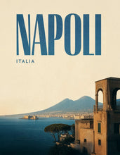 Carica l'immagine nel visualizzatore di Gallery, Poster Vintage Napoli - Quadri Moderni di Napoli su Tela · Napoli · verticale
