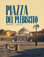 Carica l'immagine nel visualizzatore di Gallery, Poster Vintage Napoli - Quadri Moderni di Napoli su Tela · Piazza del Plebiscito · verticale
