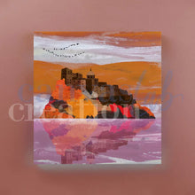Carica l&#39;immagine nel visualizzatore di Gallery, Ischia Castello Aragonese - Quadri Moderni Di Napoli Su Tela 20X20 / Arancio
