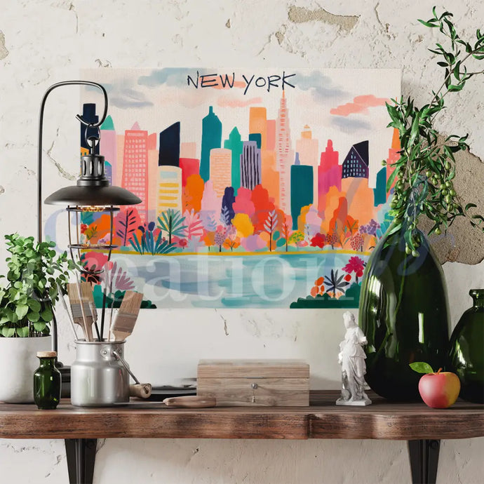 New York Landscape - Quadri Moderni Di Viaggio Su Canvas Città Del Mondo
