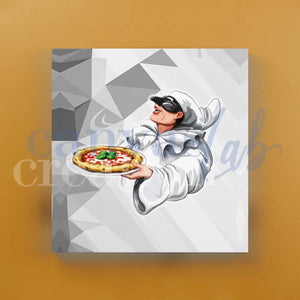 Calamita Personalizzata Su Tela Canvas Pulcinella Pizza
