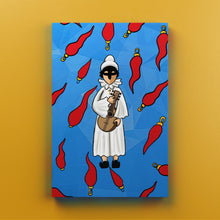 Carica l'immagine nel visualizzatore di Gallery, Pulcinella Corni - Quadri Moderni Di Napoli Su Tela 15X25 / Azzurro
