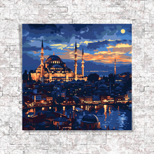 Carica l'immagine nel visualizzatore di Gallery, Istanbul di Sera - Quadri Moderni su Tela
