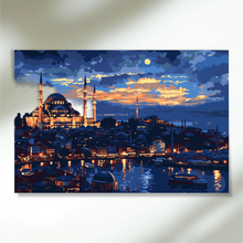 Carica l'immagine nel visualizzatore di Gallery, Istanbul di Sera - Quadri Moderni su Tela
