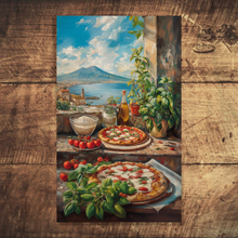 Carica l'immagine nel visualizzatore di Gallery, Pizza con Vesuvio - Quadri Moderni di Napoli su Tela
