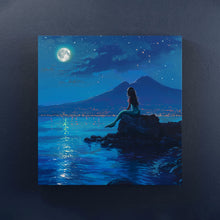 Carica l'immagine nel visualizzatore di Gallery, Sirena Partenope di notte - Quadri Moderni di Napoli su Tela
