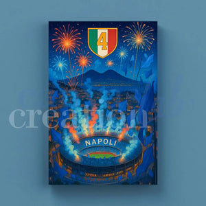 Stadio Maradona - Quadri Celebrativi 4° Scudetto del Napoli - Edizione Limitata