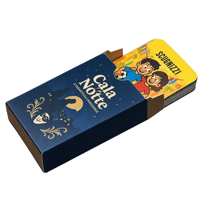 Scatola Cala la Notte con il mazzo di carte illustrato