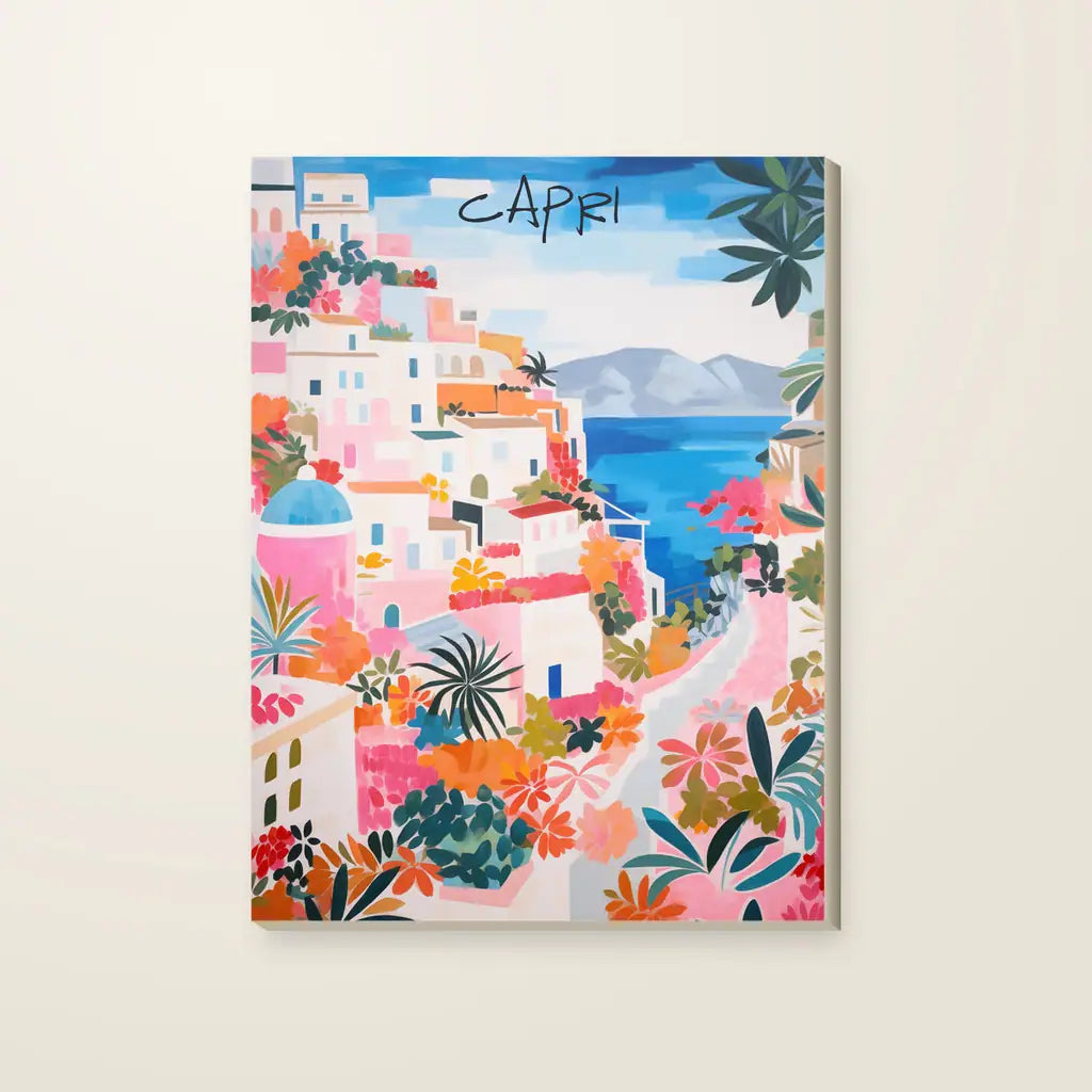 Capri — stampa su tela, con telaio in legno