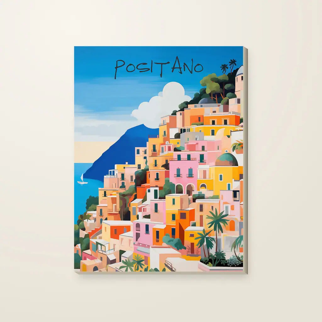 Positano — stampa su tela, con telaio in legno