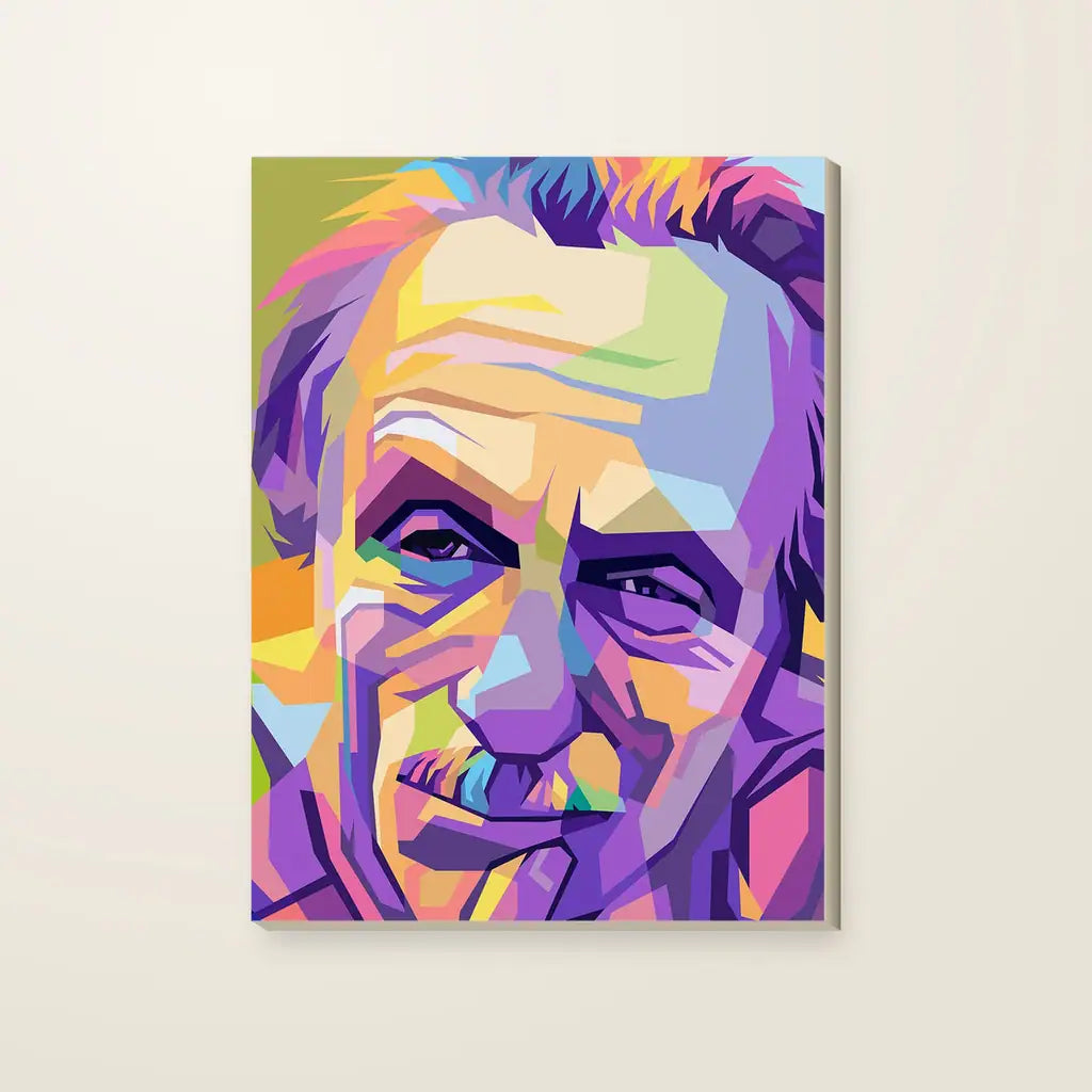 Eduardo De Filippo Pop Art — stampa su tela, con telaio in legno