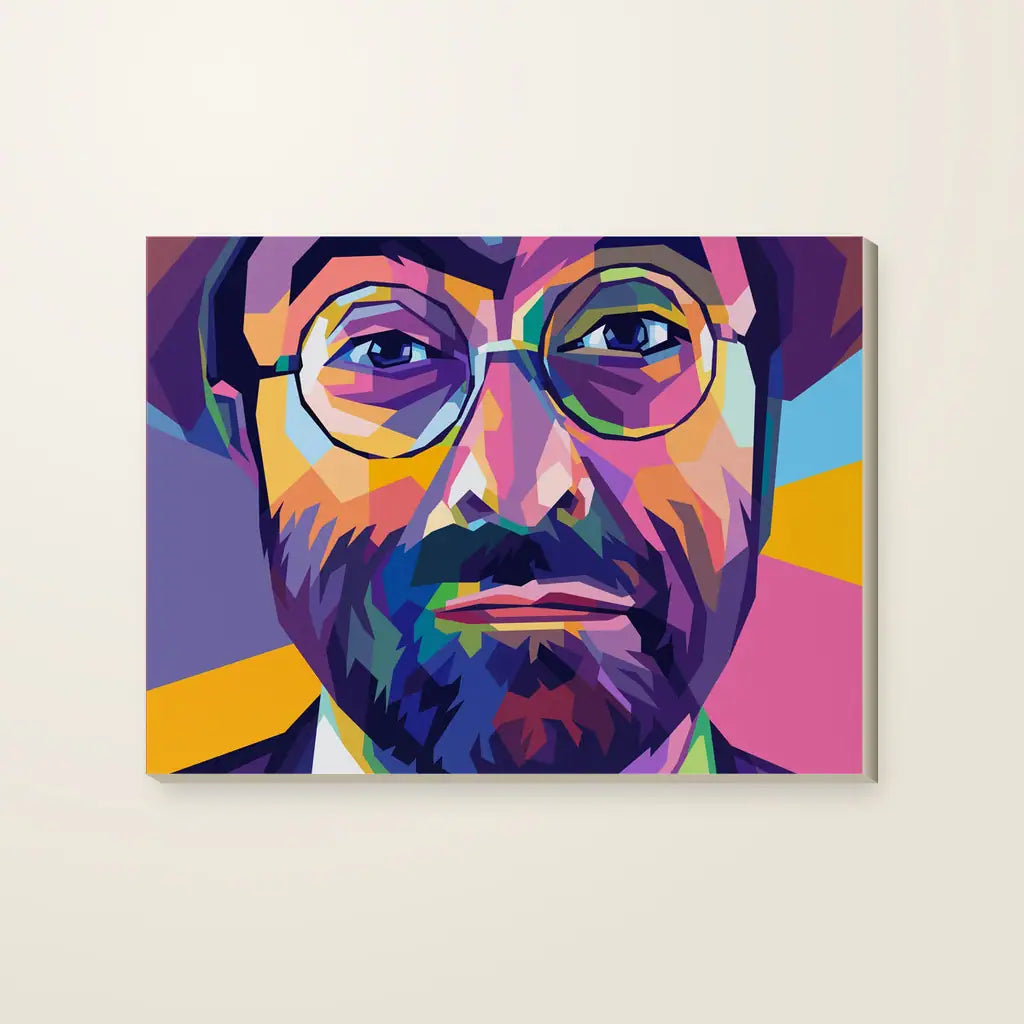 Lucio Dalla Pop Art — stampa su tela, con telaio in legno