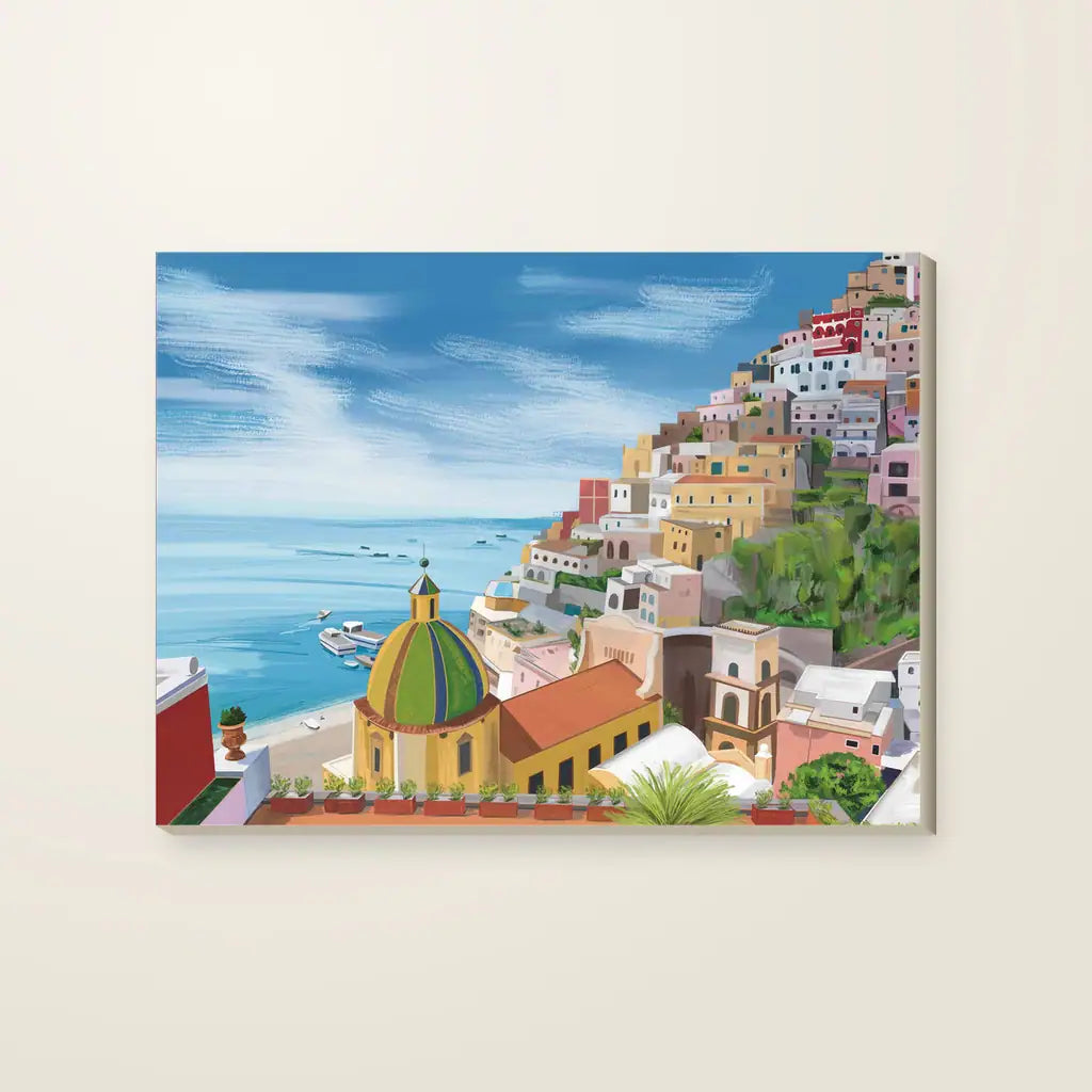 Positano — stampa su tela, con telaio in legno