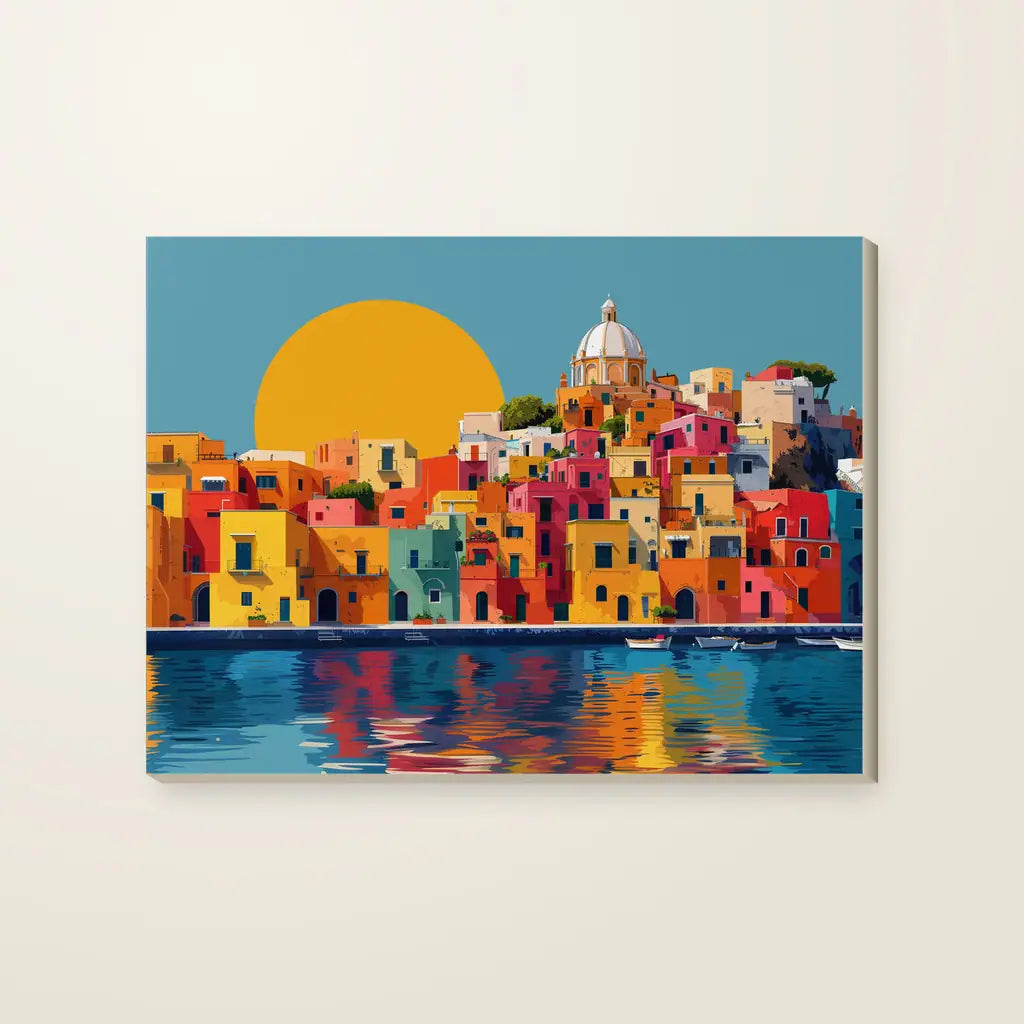 Procida — stampa su tela, con telaio in legno