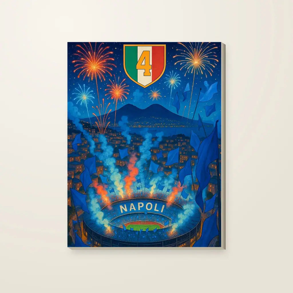 Stadio Maradona — stampa su tela, con telaio in legno