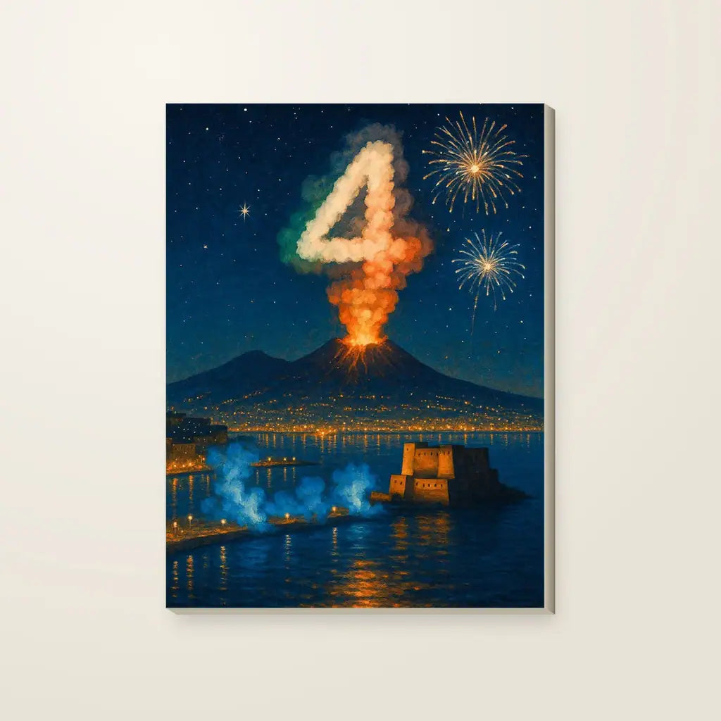 Vesuvio 4 — stampa su tela, con telaio in legno