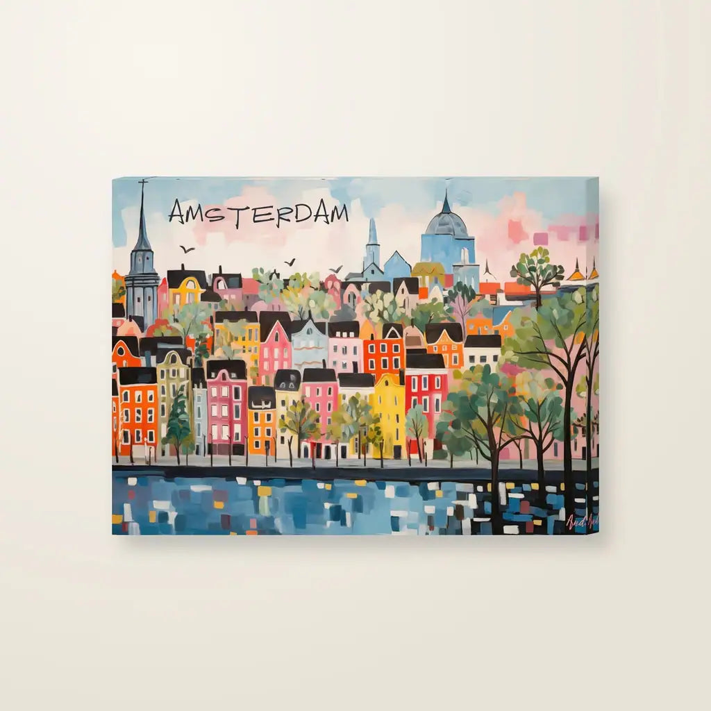 Amsterdam Landscape — stampa su tela, con telaio in legno