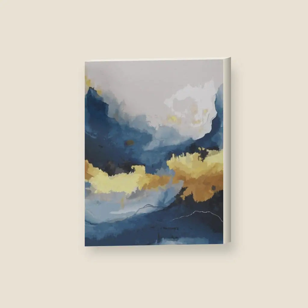 Astratto Blu Oro — stampa su tela, con telaio in legno