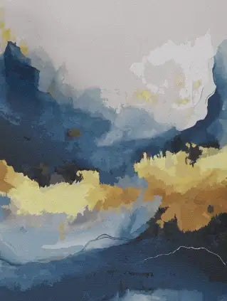 Astratto Blu Oro — stampa su tela