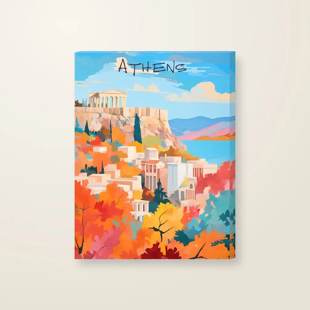 Atene — stampa su tela, con telaio in legno