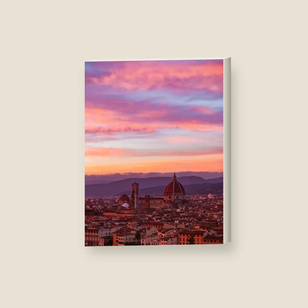 Firenze Sunset — stampa su tela, con telaio in legno