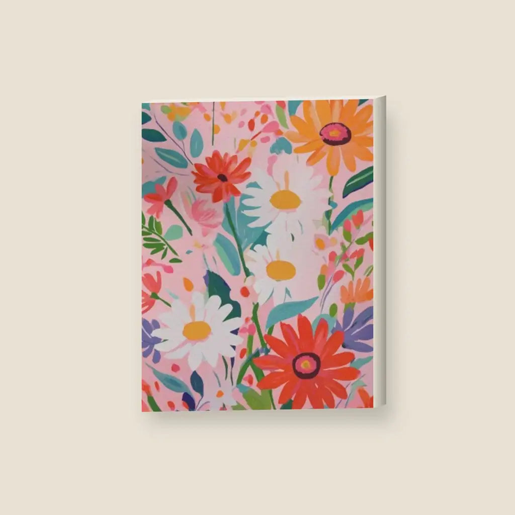Flowers Colorful — stampa su tela, con telaio in legno