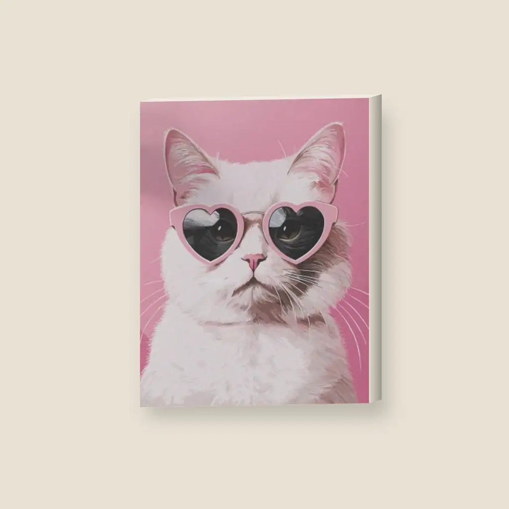 Gatto Pop Rosa — stampa su tela, con telaio in legno