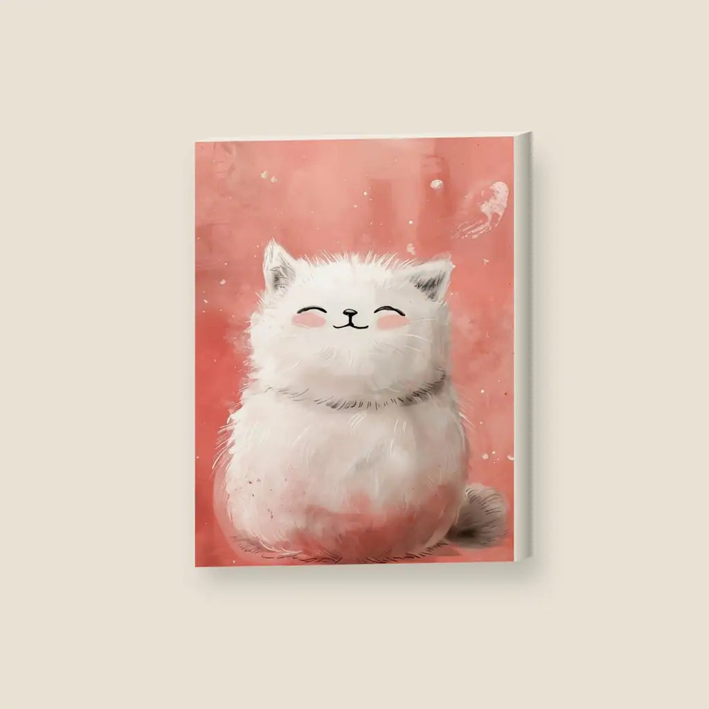Gatto Rosa — stampa su tela, con telaio in legno
