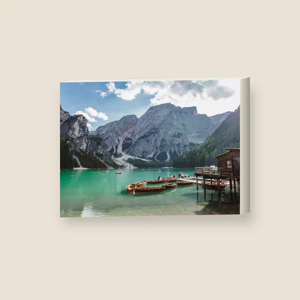 Lago Di Braies — stampa su tela, con telaio in legno